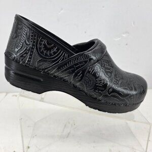 Dansko  Clogs Women's Professional Nursing comfort Black Floral Tooled Size 41